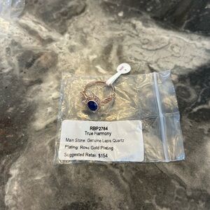 True Harmony Rose Gold Plated Lapis Quartz Ring